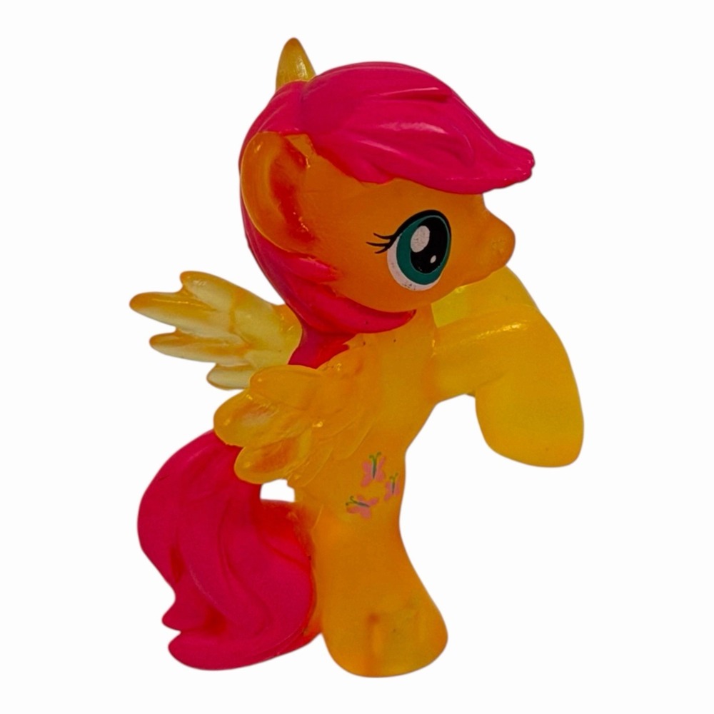 My Little Pony FiM Fluttershy Yellow and Pink Transparent Figure‎ Hasbro 2"